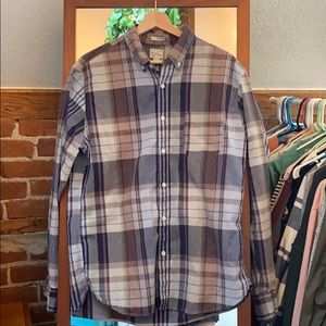 J Crew Mens Button Down Plaid Shirt, Slim Fit